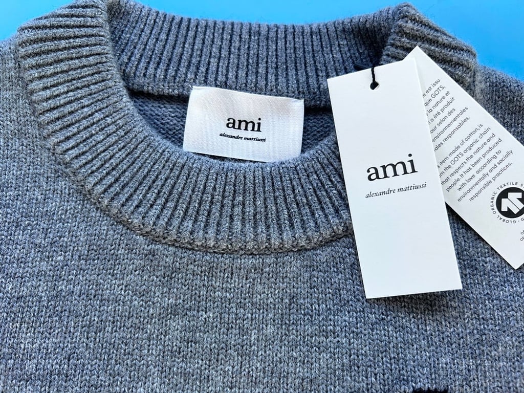 Ami Paris Big Heart Grey Sweater - 32