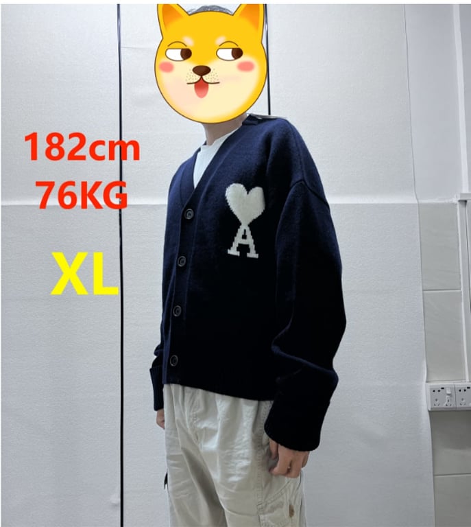 Ami Paris Ami de Coeur Cardigan Navy - 2