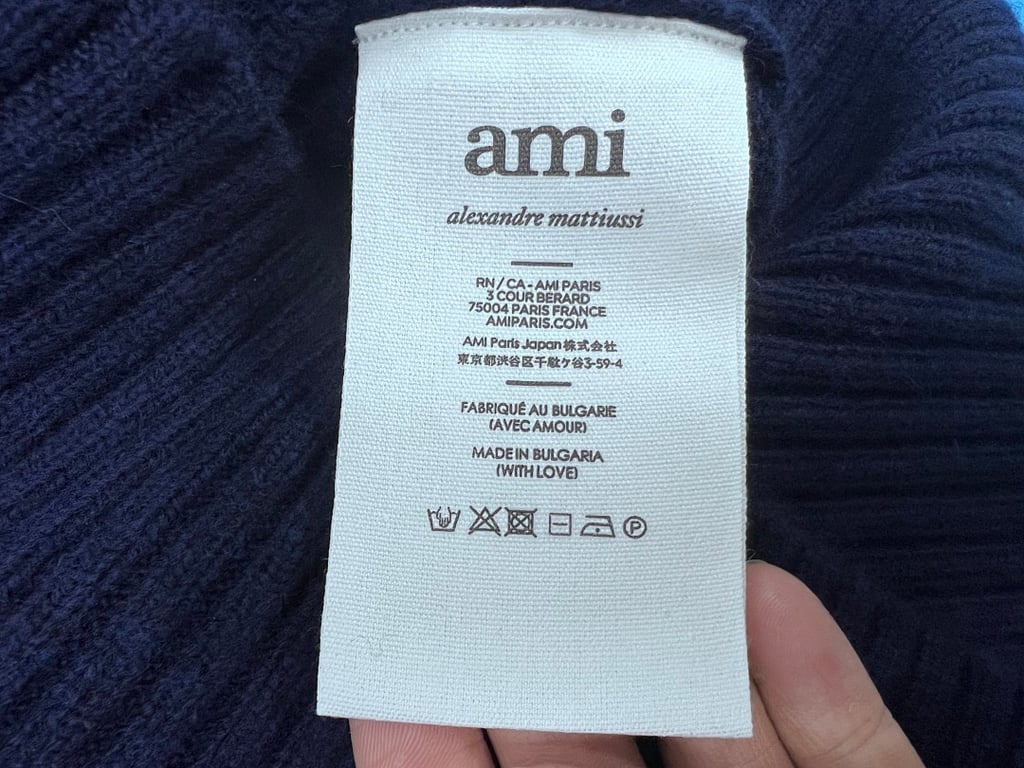 Ami Paris Ami de Coeur Cardigan Navy - 14