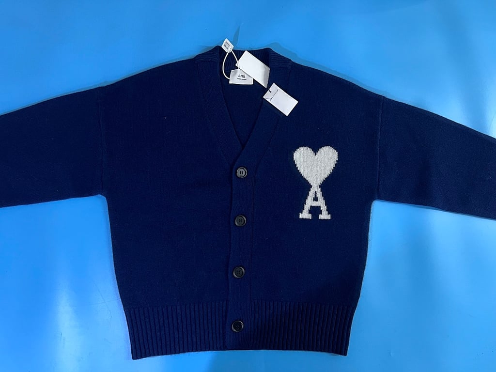 Ami Paris Ami de Coeur Cardigan Navy - 32