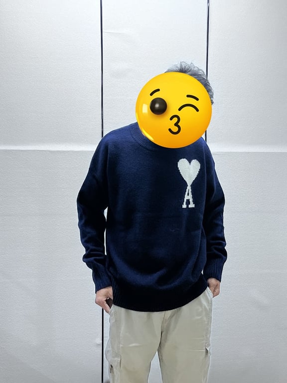 Ami Paris Ami de Coeur Cardigan Navy - 6