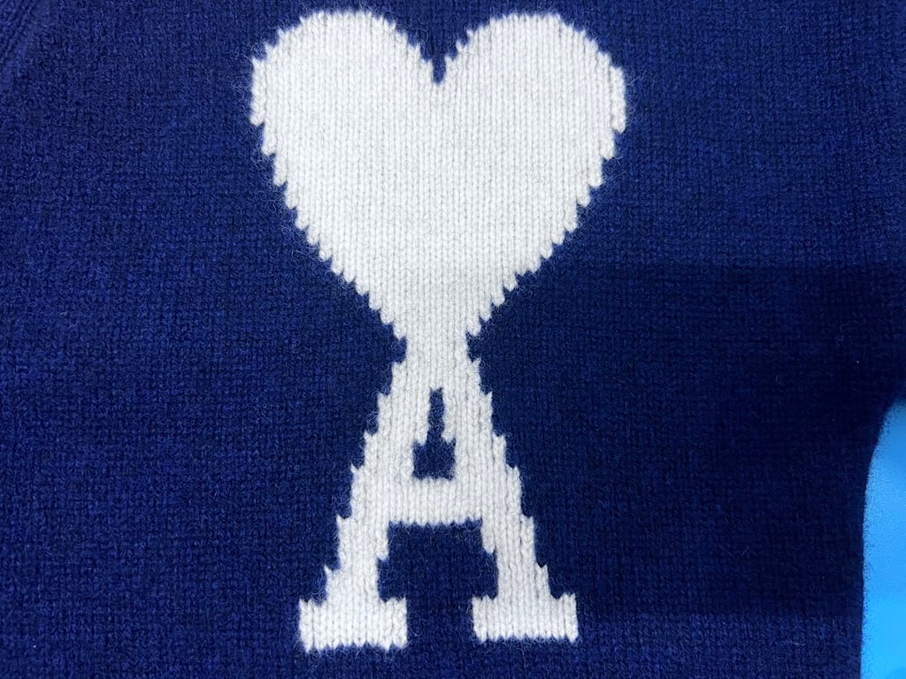 Ami Paris Ami de Coeur Cardigan Navy - 8