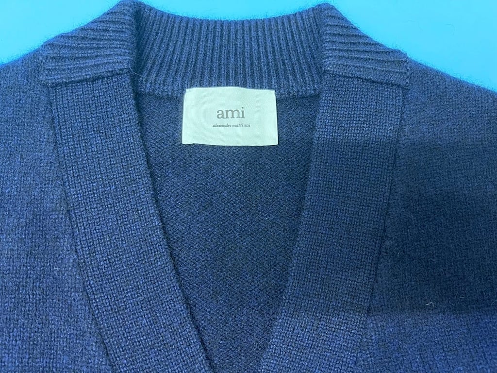 Ami Paris Ami de Coeur Cardigan Navy - 9