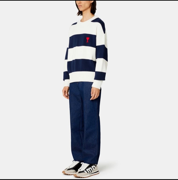 Ami Paris Striped Ami de Coeur Sweater - 10