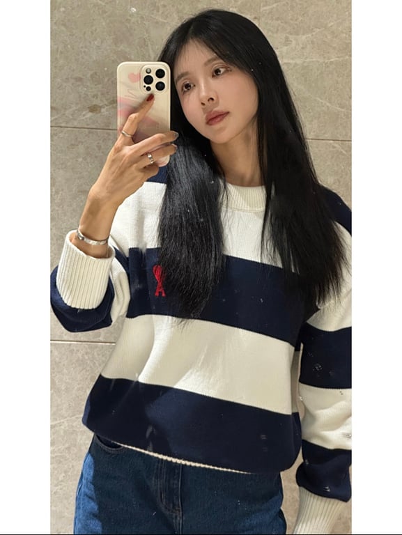 Ami Paris Striped Ami de Coeur Sweater - 11