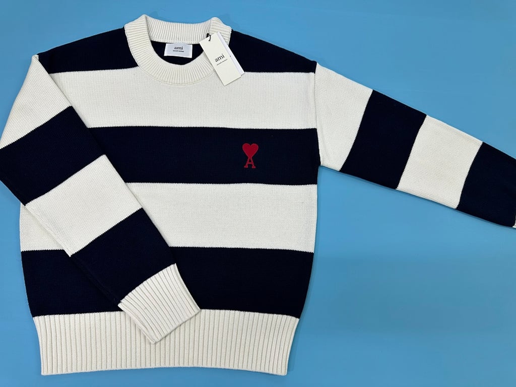 Ami Paris Striped Ami de Coeur Sweater - 16
