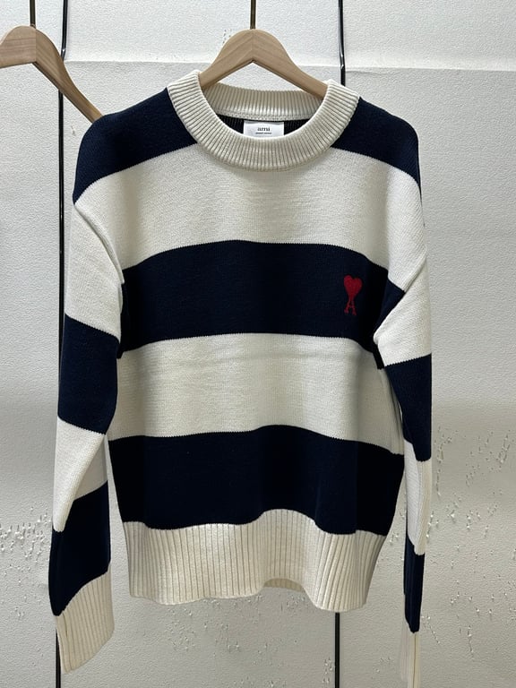 Ami Paris Striped Ami de Coeur Sweater - 22