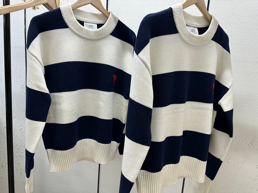 Ami Paris Striped Ami de Coeur Sweater - 25