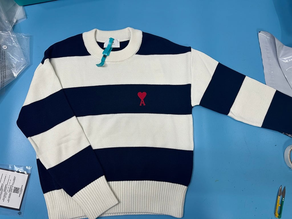 Ami Paris Striped Ami de Coeur Sweater - 28