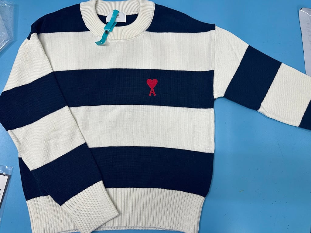 Ami Paris Striped Ami de Coeur Sweater - 4