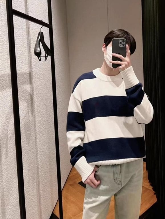 Ami Paris Striped Ami de Coeur Sweater - 8