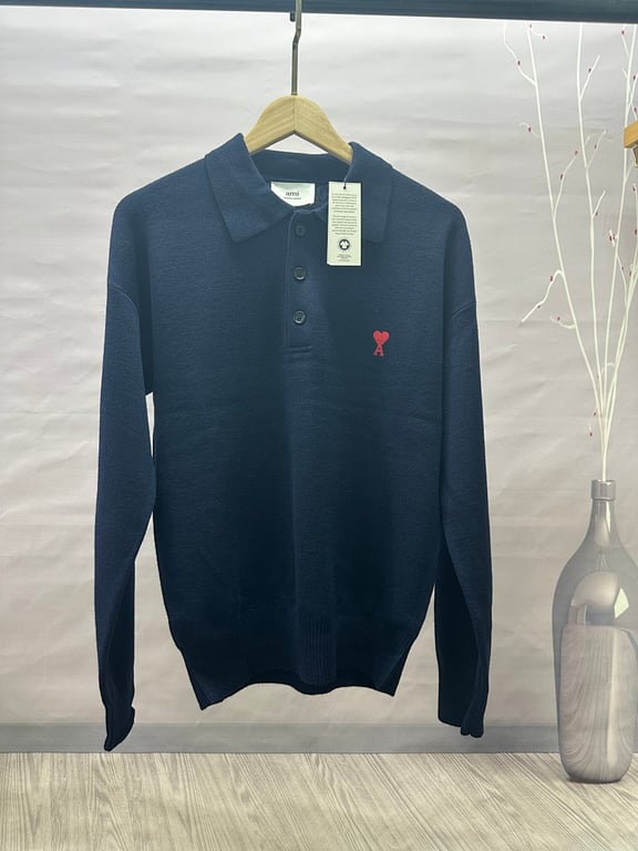 Ami Paris Ami de Coeur Knitted Polo Shirt - 24