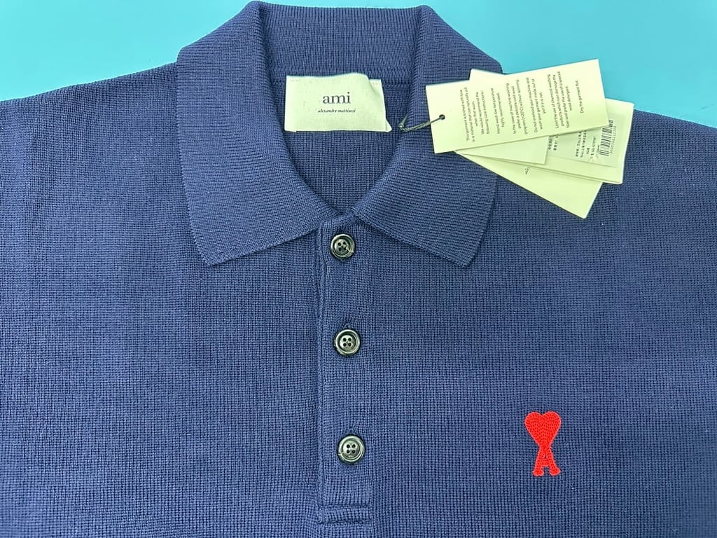 Ami Paris Ami de Coeur Knitted Polo Shirt - 29