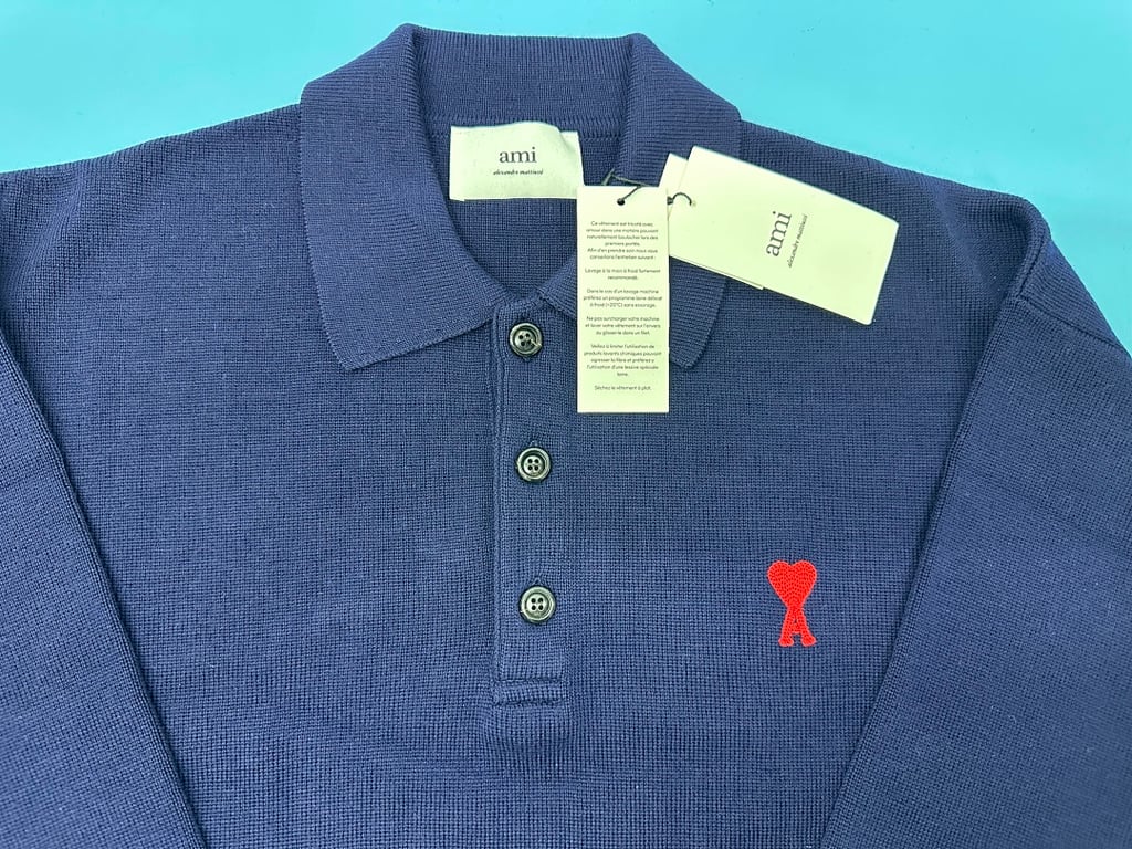 Ami Paris Ami de Coeur Knitted Polo Shirt - 30