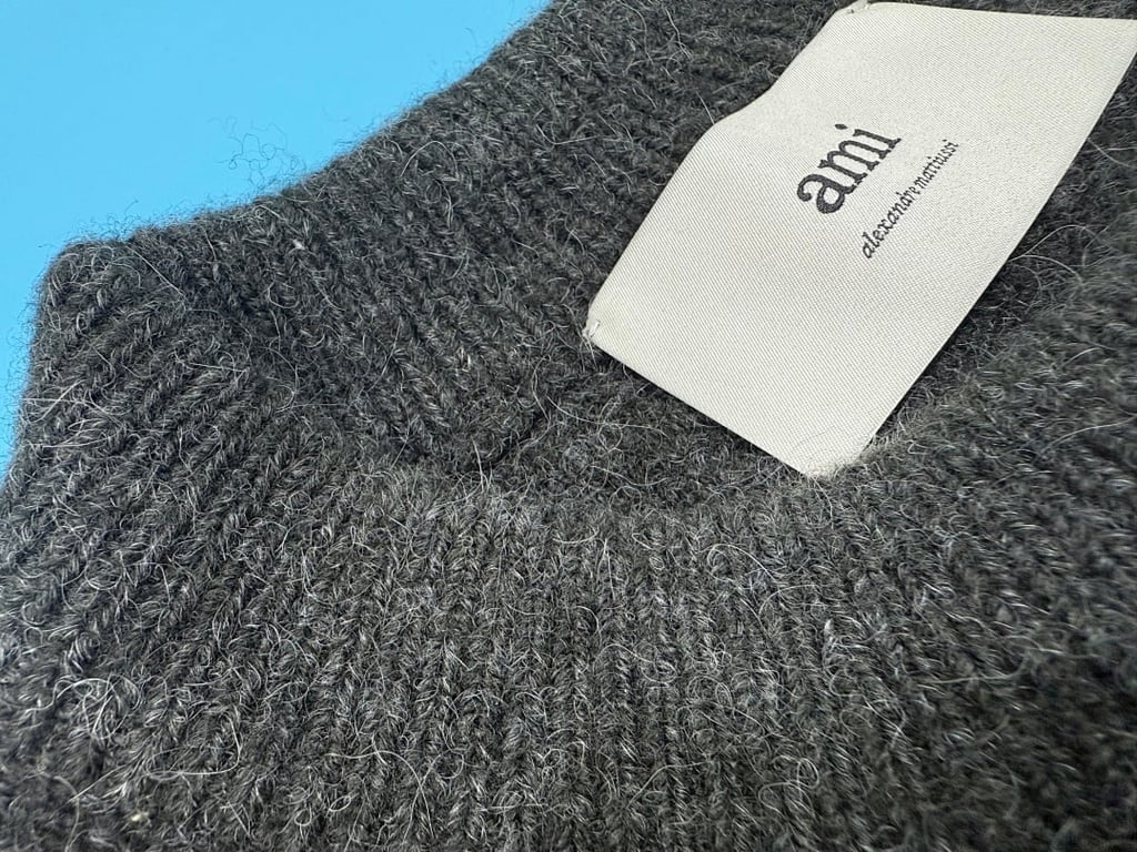 Ami Paris Alpaca Crewneck Sweater Grey - 15
