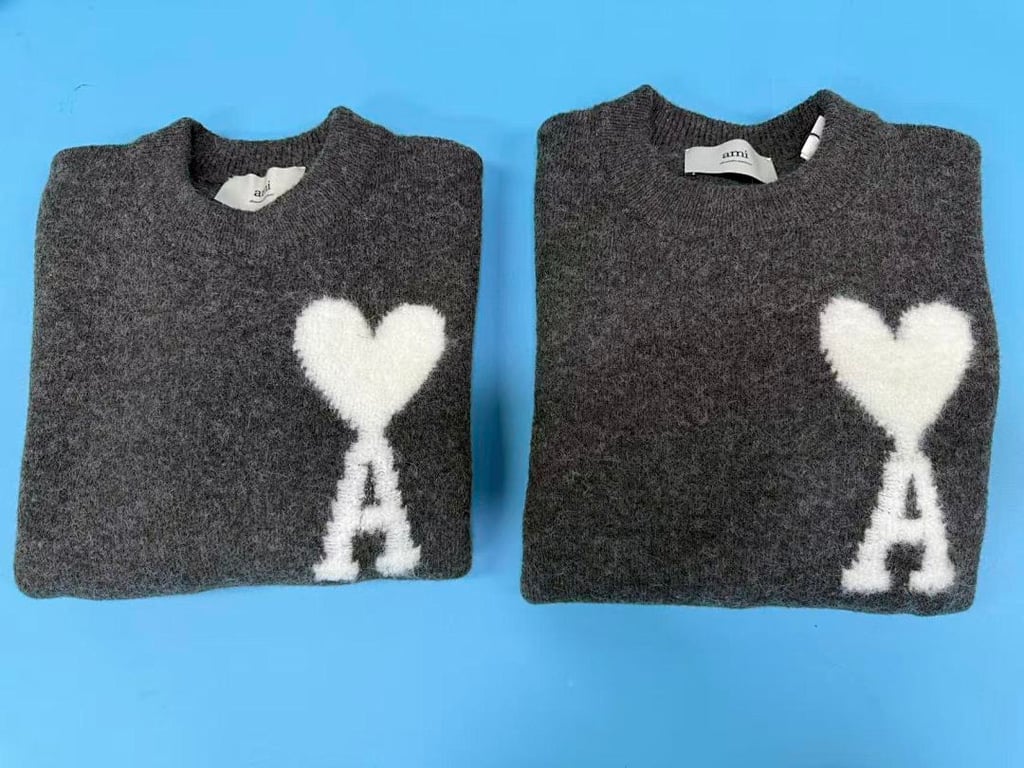 Ami Paris Alpaca Crewneck Sweater Grey - 18