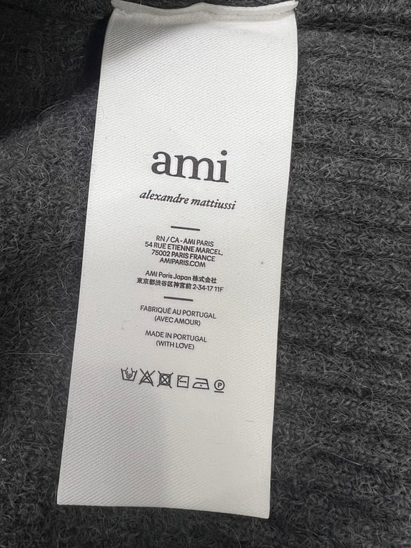 Ami Paris Alpaca Crewneck Sweater Grey - 30