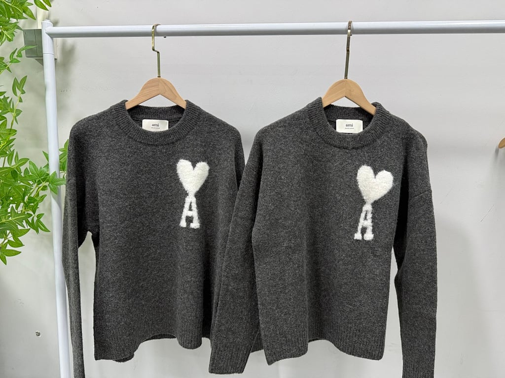 Ami Paris Alpaca Crewneck Sweater Grey - 6