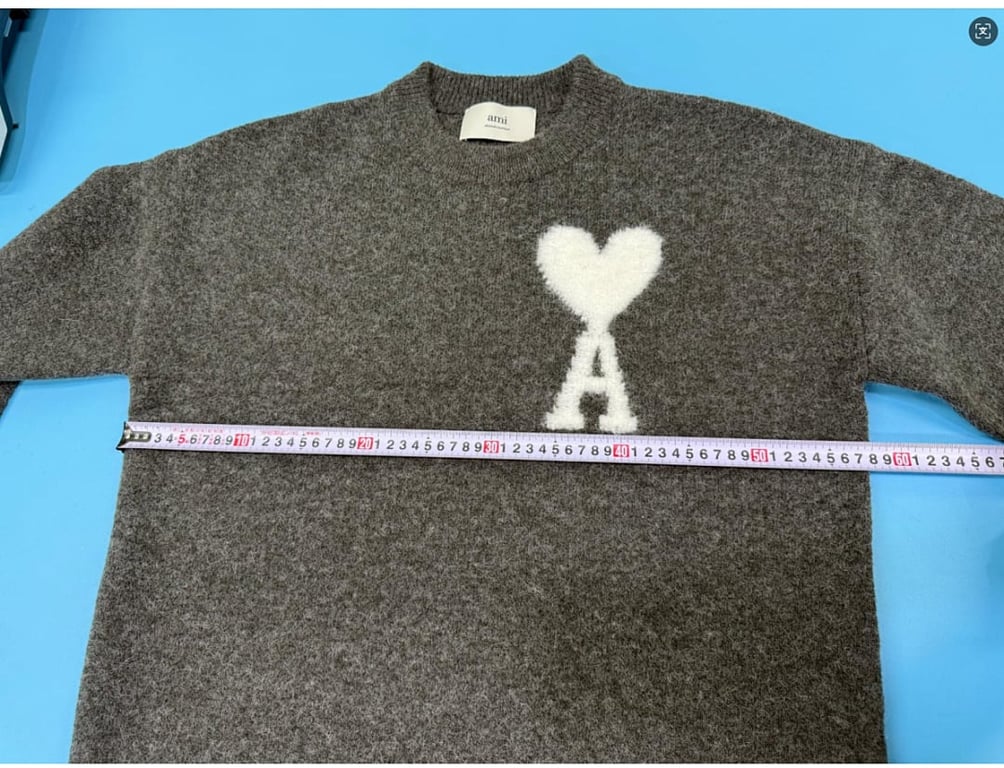 Ami Paris Alpaca Crewneck Sweater Grey - 8