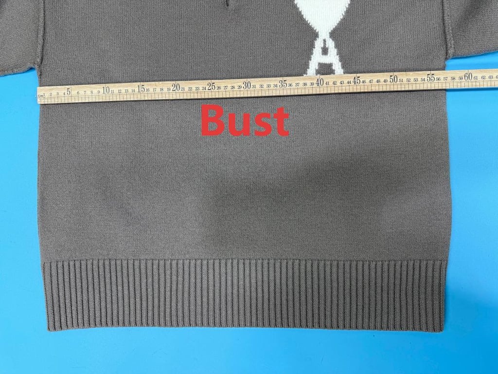 Ami Paris Alpaca Button Polo Sweater Taupe - 10