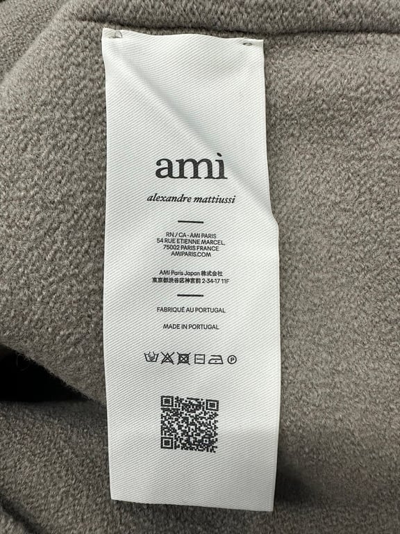 Ami Paris Alpaca Button Polo Sweater Taupe - 23