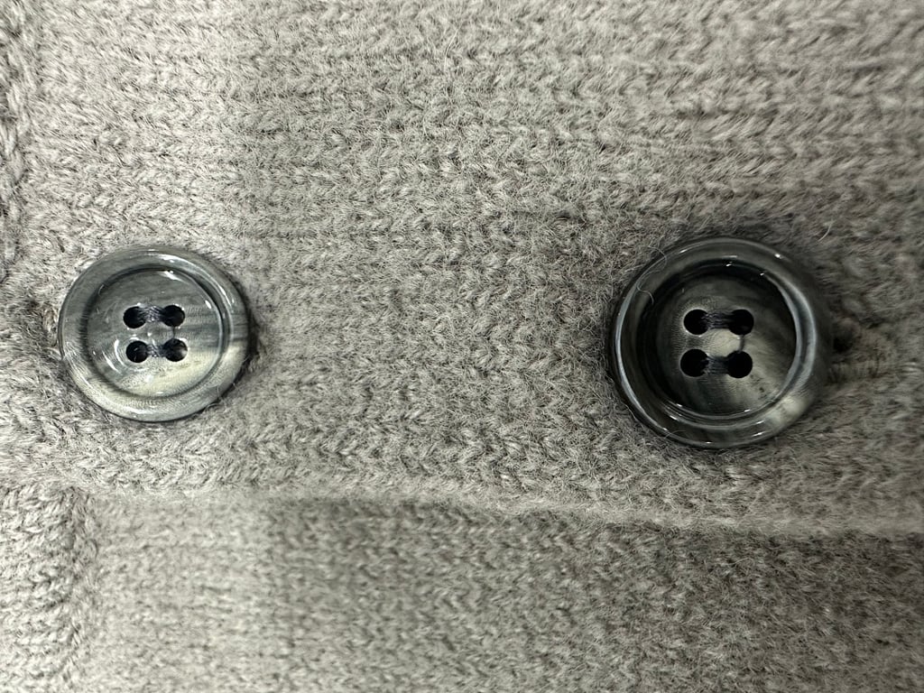 Ami Paris Alpaca Button Polo Sweater Taupe - 24