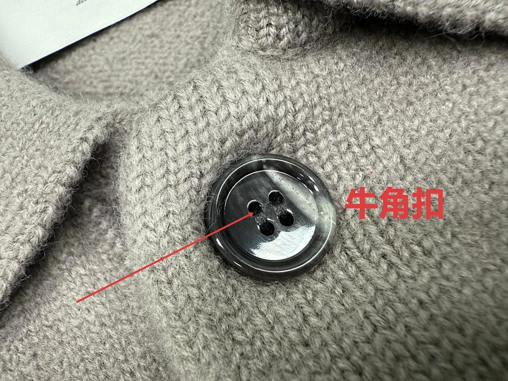 Ami Paris Alpaca Button Polo Sweater Taupe - 8
