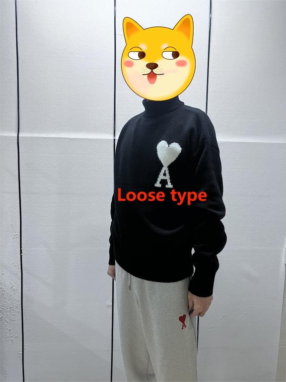 Ami Paris Ami de Coeur Turtleneck Sweater Black - 12