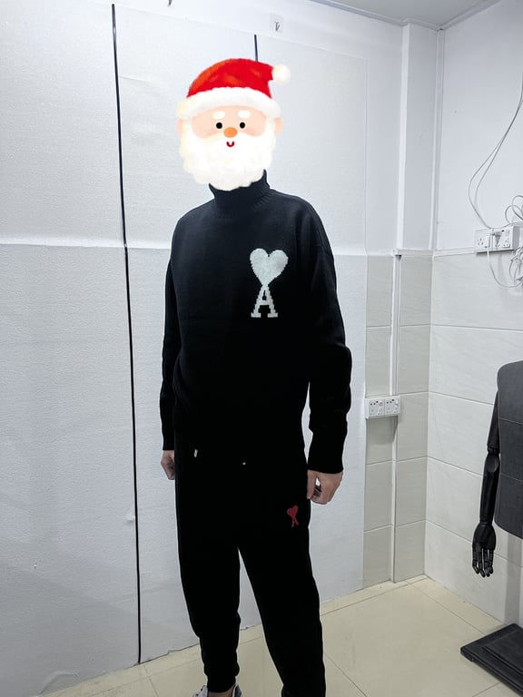 Ami Paris Ami de Coeur Turtleneck Sweater Black - 15