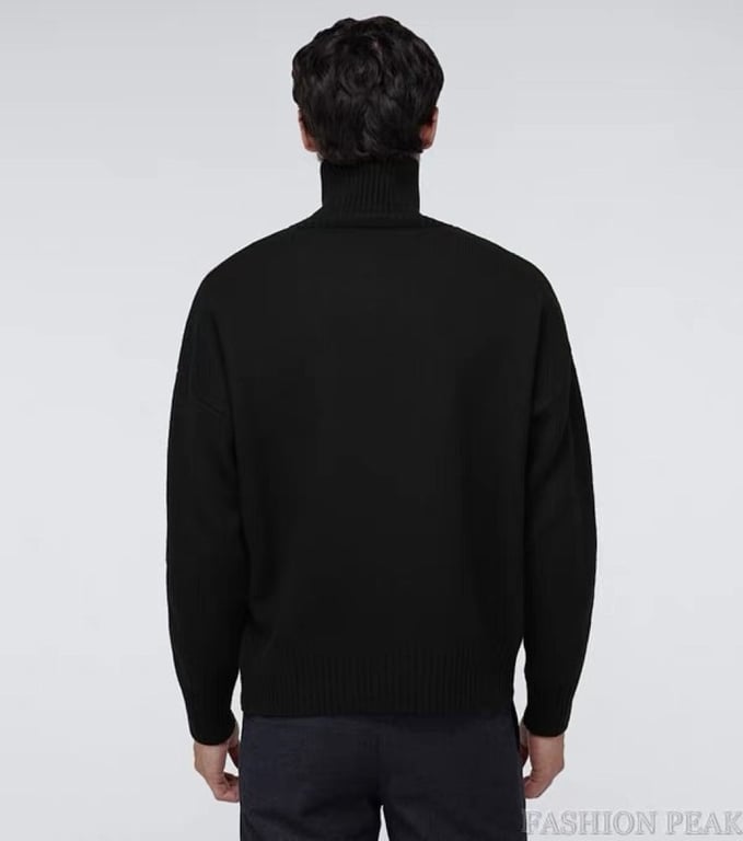 Ami Paris Ami de Coeur Turtleneck Sweater Black - 4