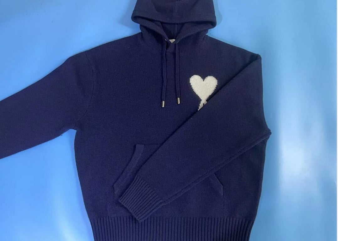 Ami Paris Big Heart Wool Hoodie Black - 22