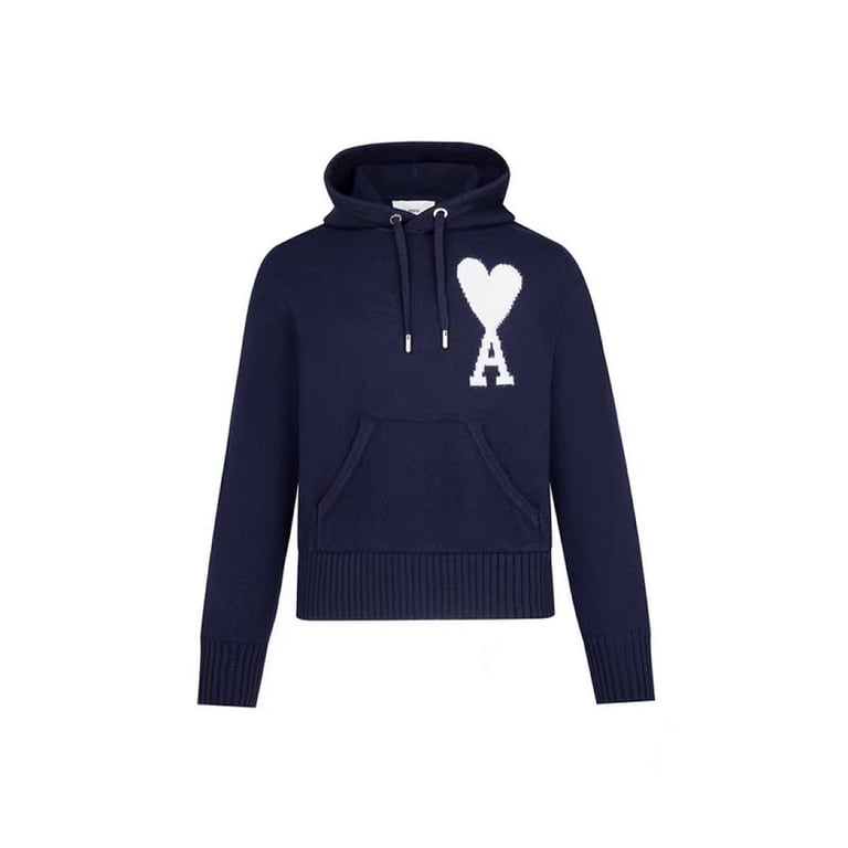 Ami Paris Big Heart Wool Hoodie Black - 25