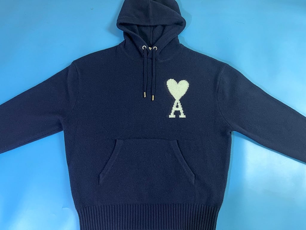 Ami Paris Big Heart Wool Hoodie Black - 27