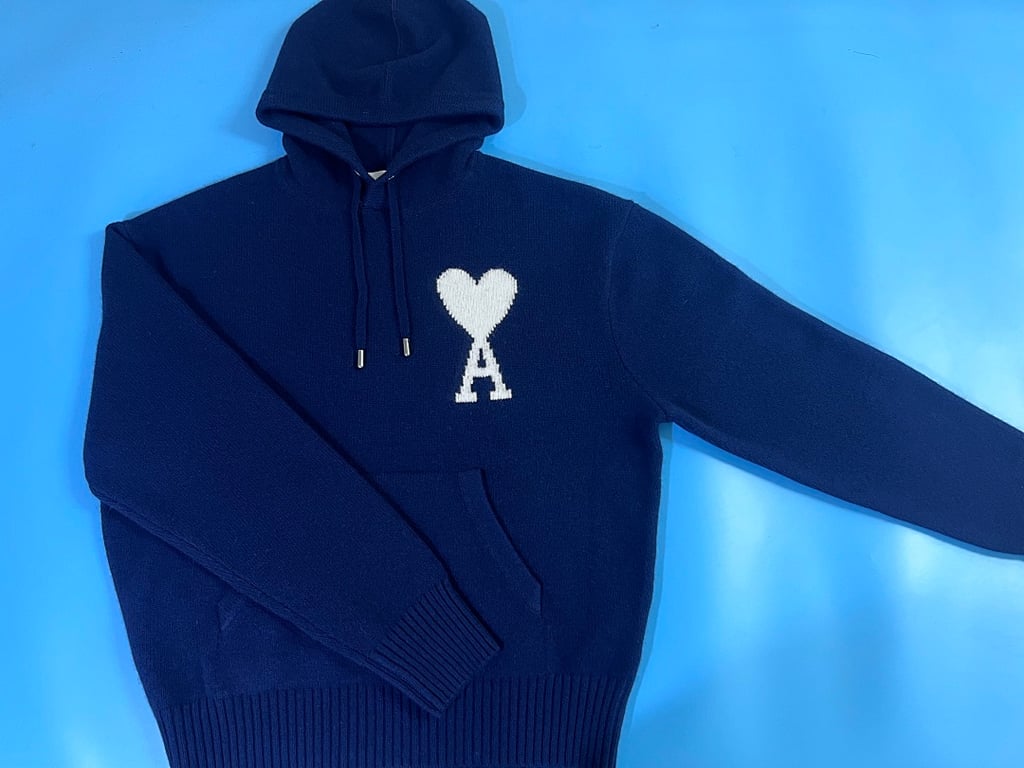 Ami Paris Big Heart Wool Hoodie Black - 35