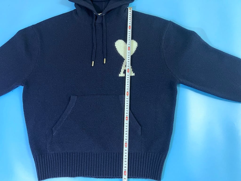 Ami Paris Big Heart Wool Hoodie Black - 38
