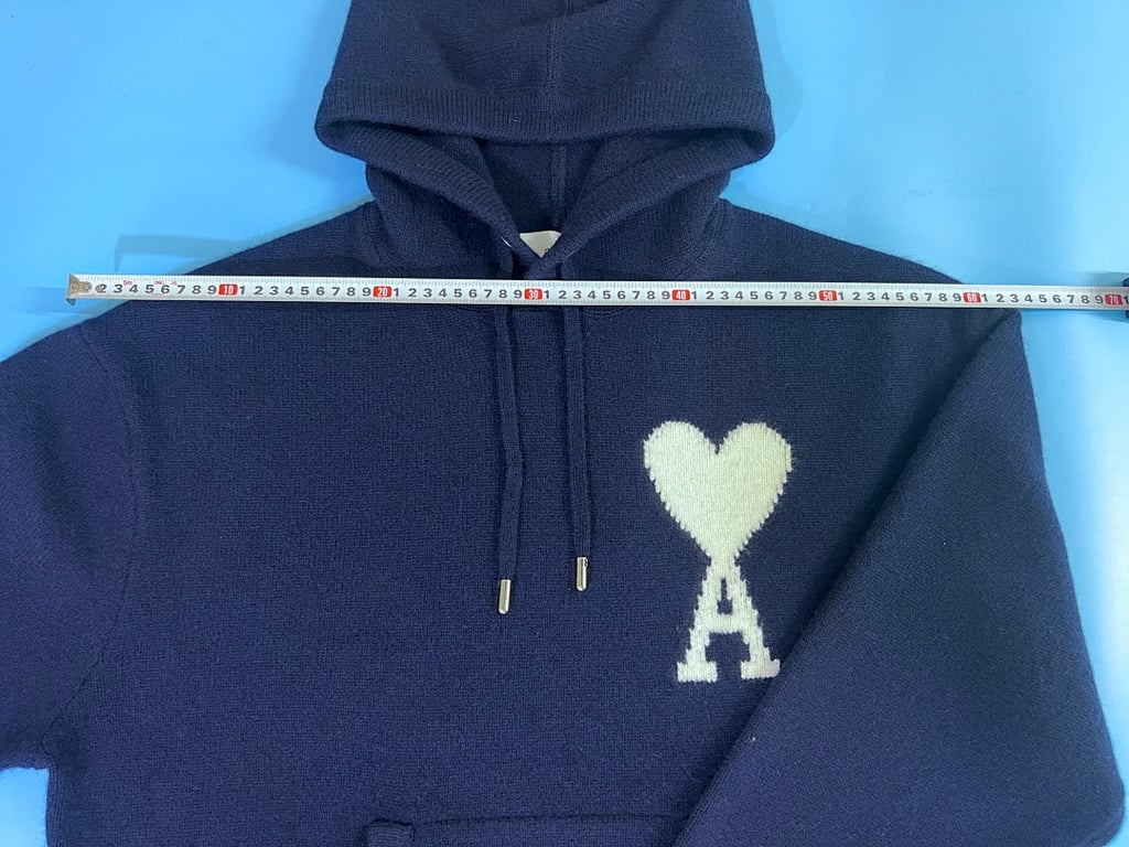 Ami Paris Big Heart Wool Hoodie Black - 39