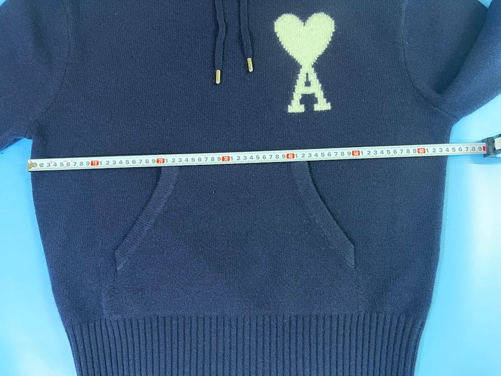 Ami Paris Big Heart Wool Hoodie Black - 40