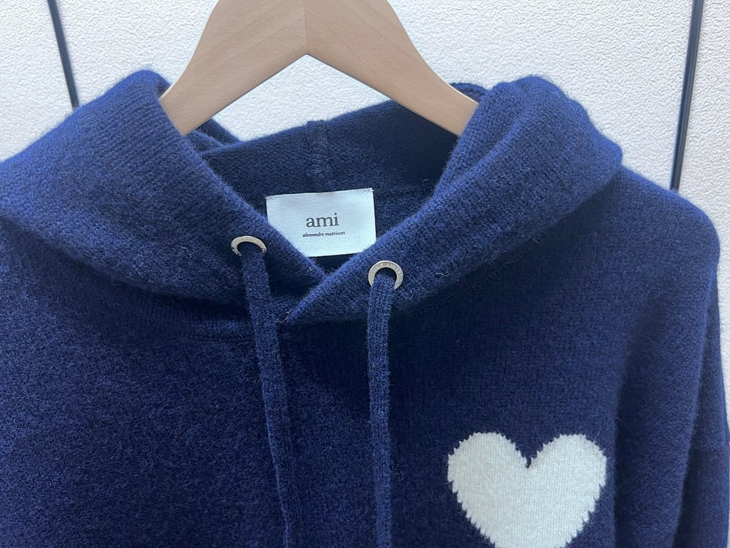 Ami Paris Big Heart Wool Hoodie Black - 47
