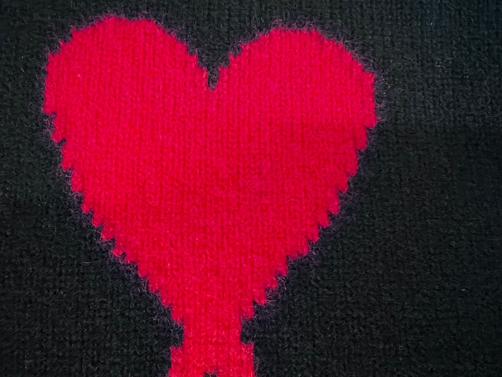 Ami Paris Big Heart Wool Hoodie Black - 8