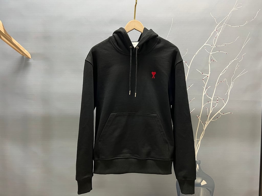 Ami Paris Small Heart Logo Hoodie - 5