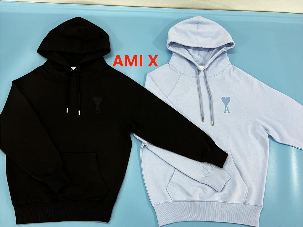 Ami Paris Ami de Coeur Hoodie Light Blue - 6