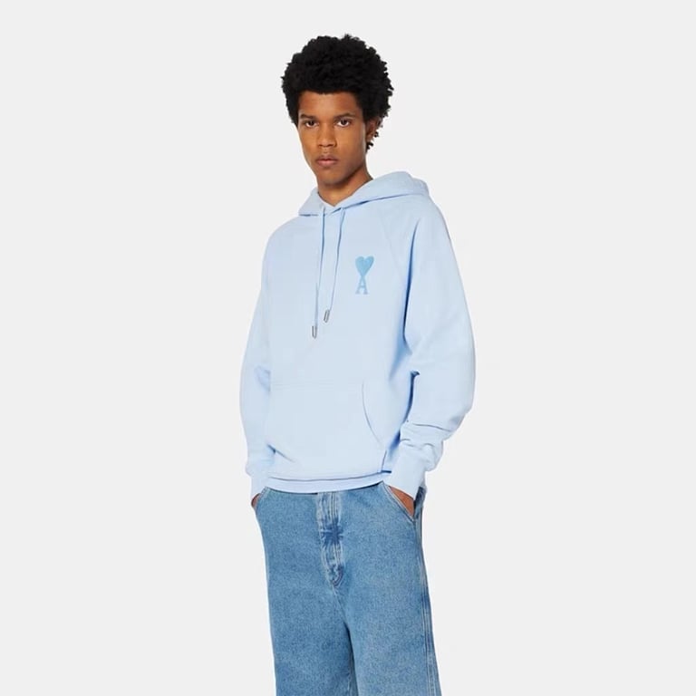 Ami Paris Ami de Coeur Hoodie Light Blue - 90