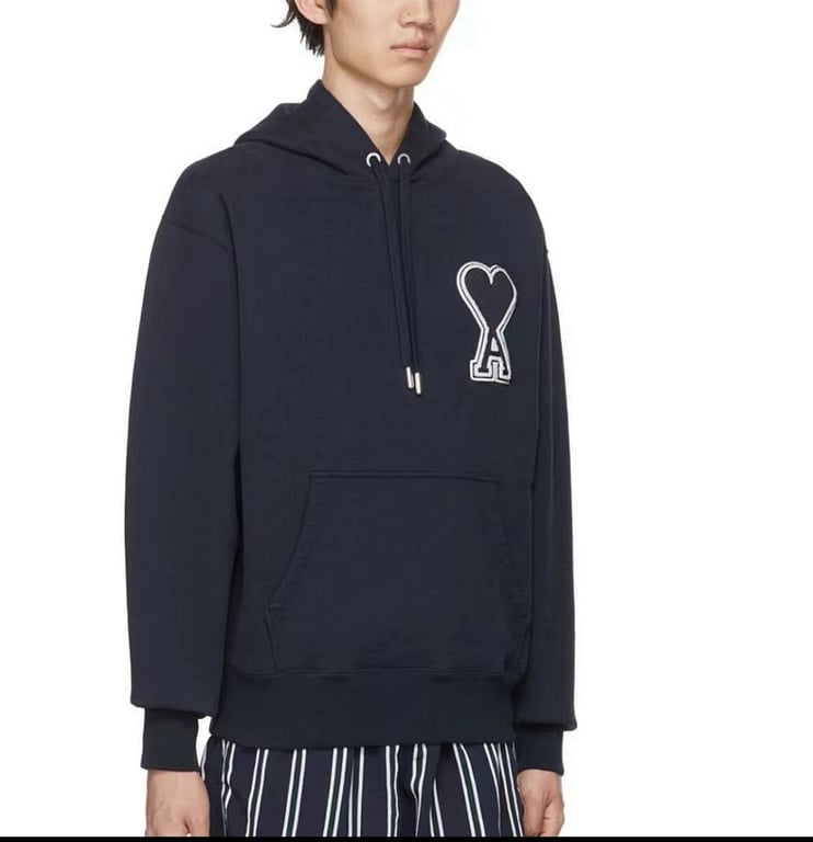 Ami Paris Ami de Coeur 3D Badge Hoodie Black - 20