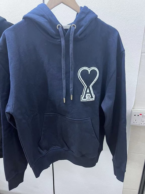 Ami Paris Ami de Coeur 3D Badge Hoodie Black - 43