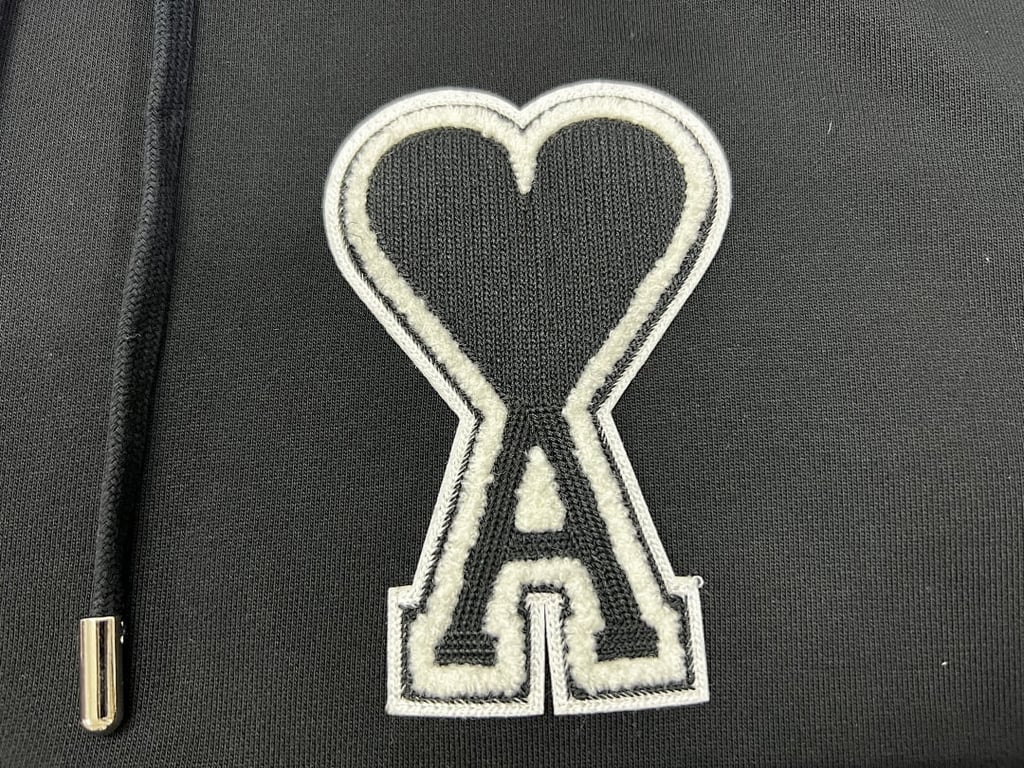 Ami Paris Ami de Coeur 3D Badge Hoodie Black - 9