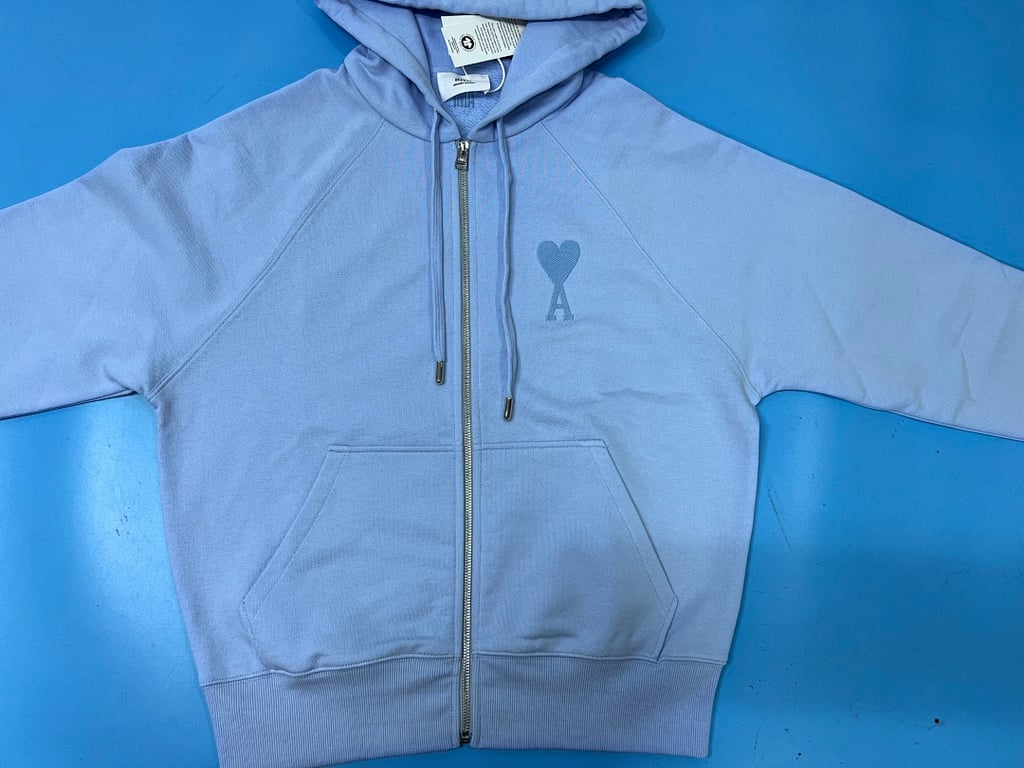 Ami Paris Ami de Coeur Macaron Zip Hoodie - 9