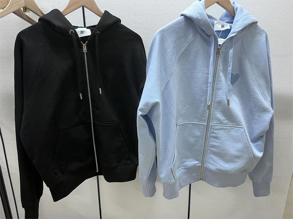 Ami Paris Ami de Coeur Macaron Zip Hoodie - 5