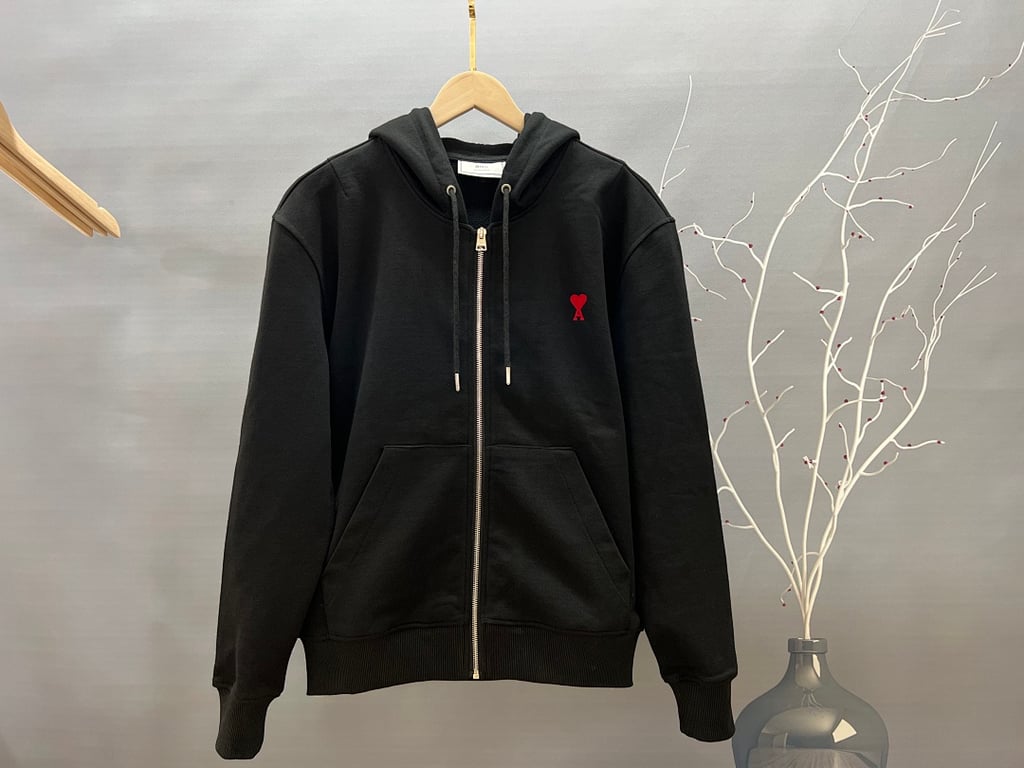 Ami Paris Ami de Coeur Zip Hoodie - 4