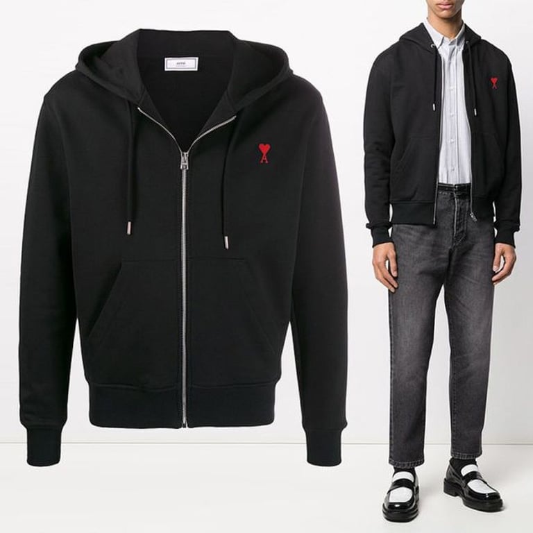 Ami Paris Ami de Coeur Zip Hoodie - 8