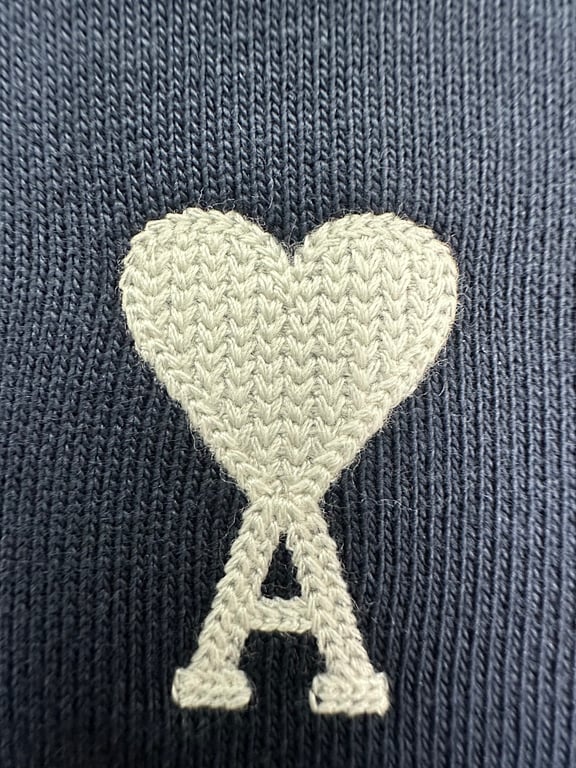 Ami Paris Ami de Coeur Zip Hoodie Navy - 12